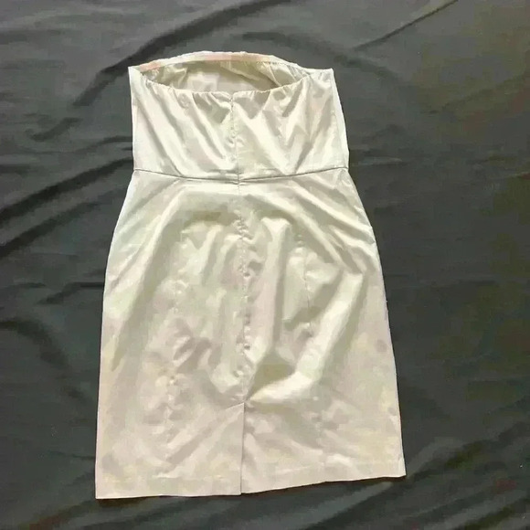 The Limited- Sleeveless Dress with Pockets- Silver Satin- 14 - Picture 8 of 8